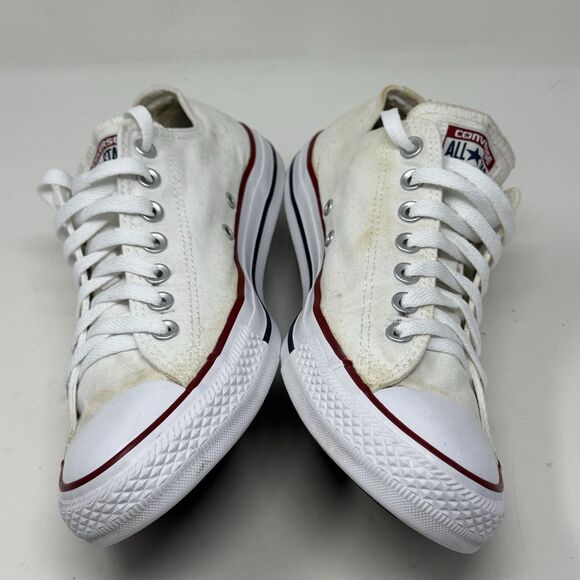 Converse All Star Sneakers Mens 9 White Canvas Low Top Chuck Unisex Shoes - Picture 8 of 16